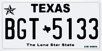 TX license plate BGT5133