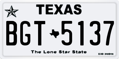 TX license plate BGT5137
