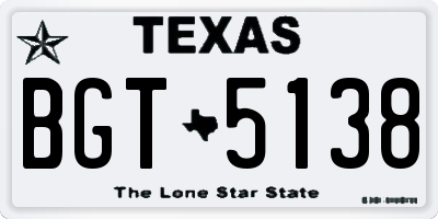 TX license plate BGT5138