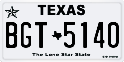 TX license plate BGT5140
