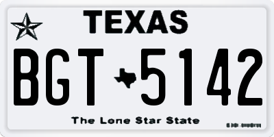 TX license plate BGT5142