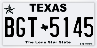 TX license plate BGT5145