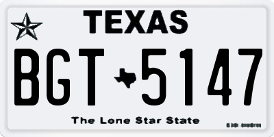 TX license plate BGT5147