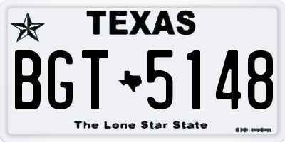 TX license plate BGT5148