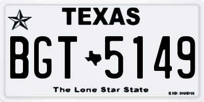 TX license plate BGT5149