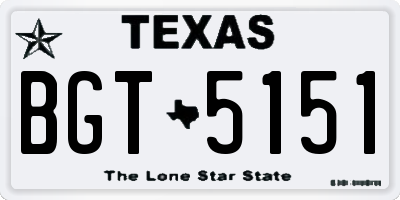 TX license plate BGT5151