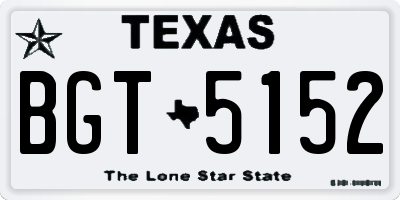 TX license plate BGT5152