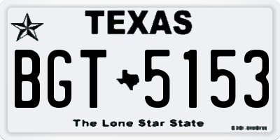 TX license plate BGT5153
