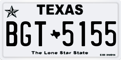 TX license plate BGT5155