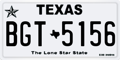 TX license plate BGT5156