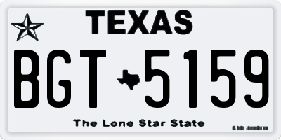 TX license plate BGT5159