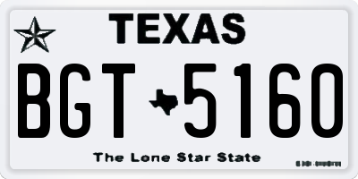 TX license plate BGT5160