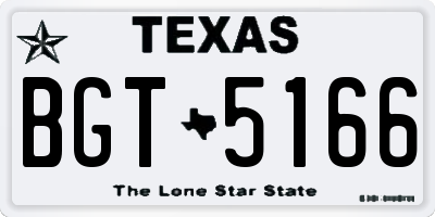 TX license plate BGT5166