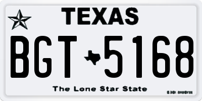 TX license plate BGT5168