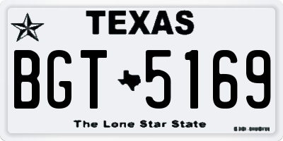 TX license plate BGT5169