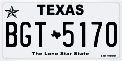 TX license plate BGT5170
