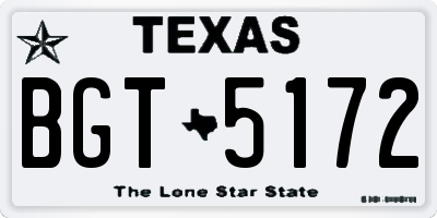 TX license plate BGT5172