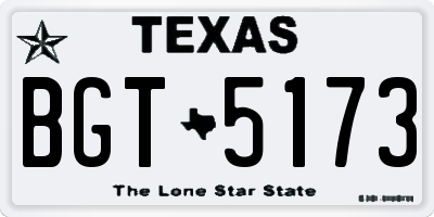 TX license plate BGT5173
