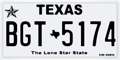 TX license plate BGT5174