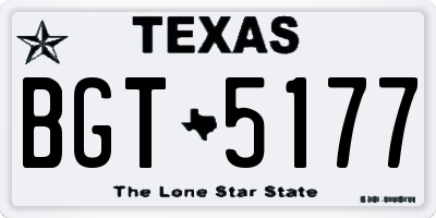 TX license plate BGT5177