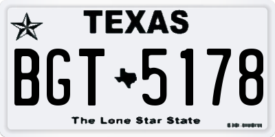 TX license plate BGT5178