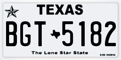 TX license plate BGT5182