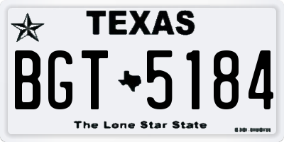 TX license plate BGT5184