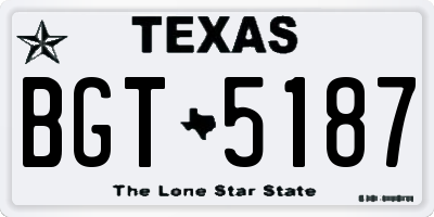 TX license plate BGT5187