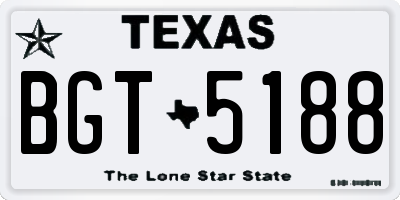 TX license plate BGT5188