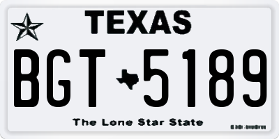 TX license plate BGT5189