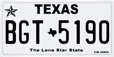 TX license plate BGT5190