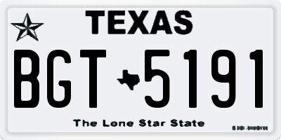 TX license plate BGT5191