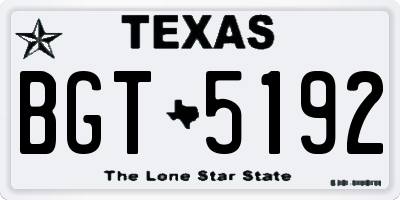TX license plate BGT5192
