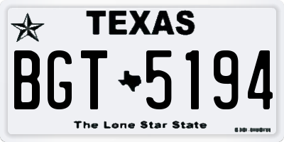 TX license plate BGT5194