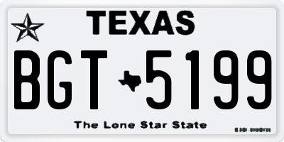 TX license plate BGT5199