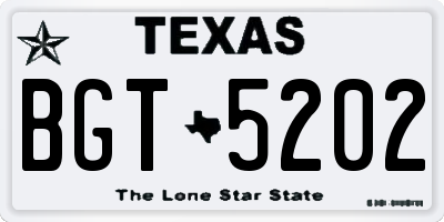TX license plate BGT5202