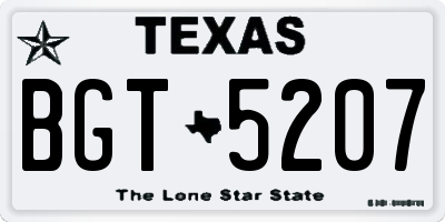 TX license plate BGT5207