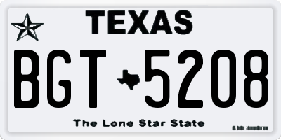 TX license plate BGT5208