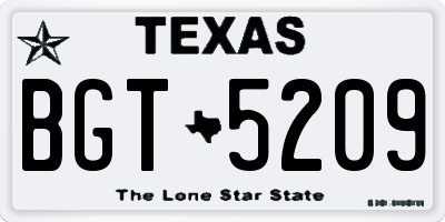 TX license plate BGT5209