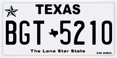 TX license plate BGT5210