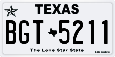TX license plate BGT5211