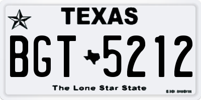 TX license plate BGT5212