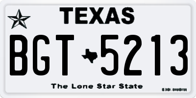 TX license plate BGT5213