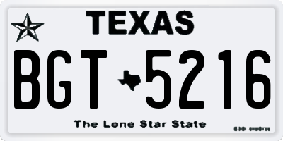 TX license plate BGT5216