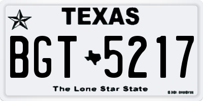 TX license plate BGT5217