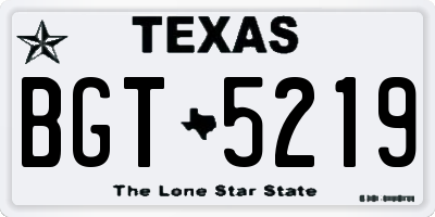 TX license plate BGT5219