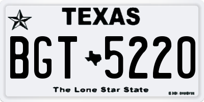 TX license plate BGT5220