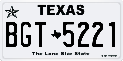 TX license plate BGT5221
