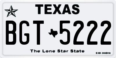 TX license plate BGT5222