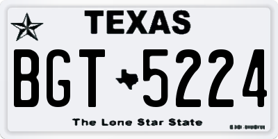 TX license plate BGT5224